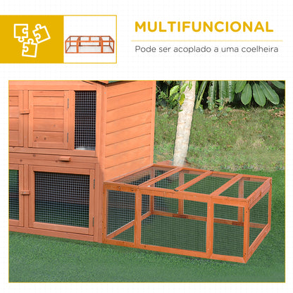 PawHut Coelheira de Exterior de Madeira 180x90x48 cm Gaiola para Coelhos Casa para Pequenos Animais com 3 Portas Madeira