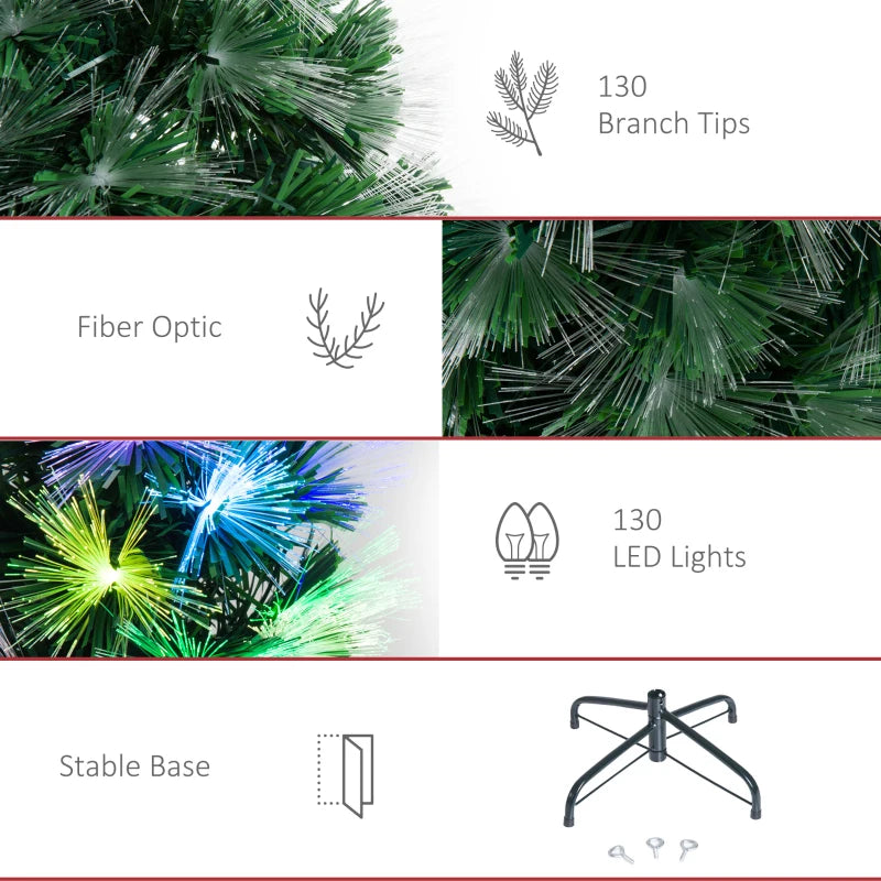 Árvore de Natal com 130 Luzes LED e Estrela - 120 cm