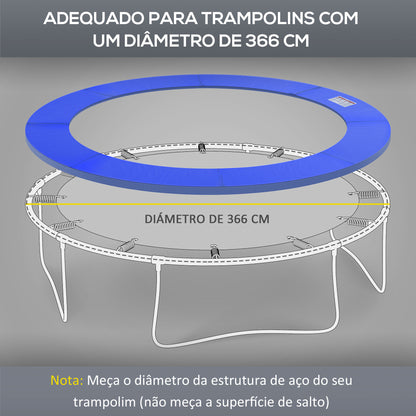 HOMCOM Cobertura de Proteção Ø366 cm de Borda de Trampolim Espuma de Proteção para Trampolim para Exterior Azul