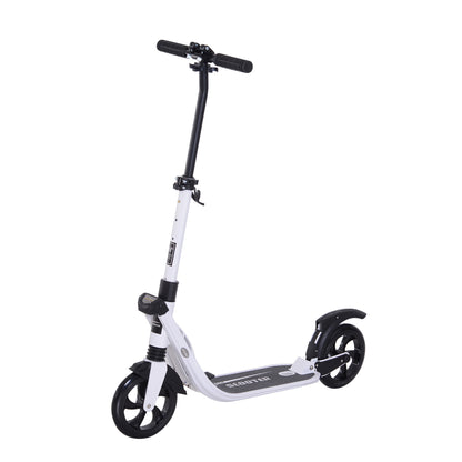 HOMCOM Trotinete Dobrável para Adultos e Crianças acima de 14 anos com Guiador Altura Ajustável com Freio Grandes Rodas Carga 100 kg 93.5x38x95-105 cm