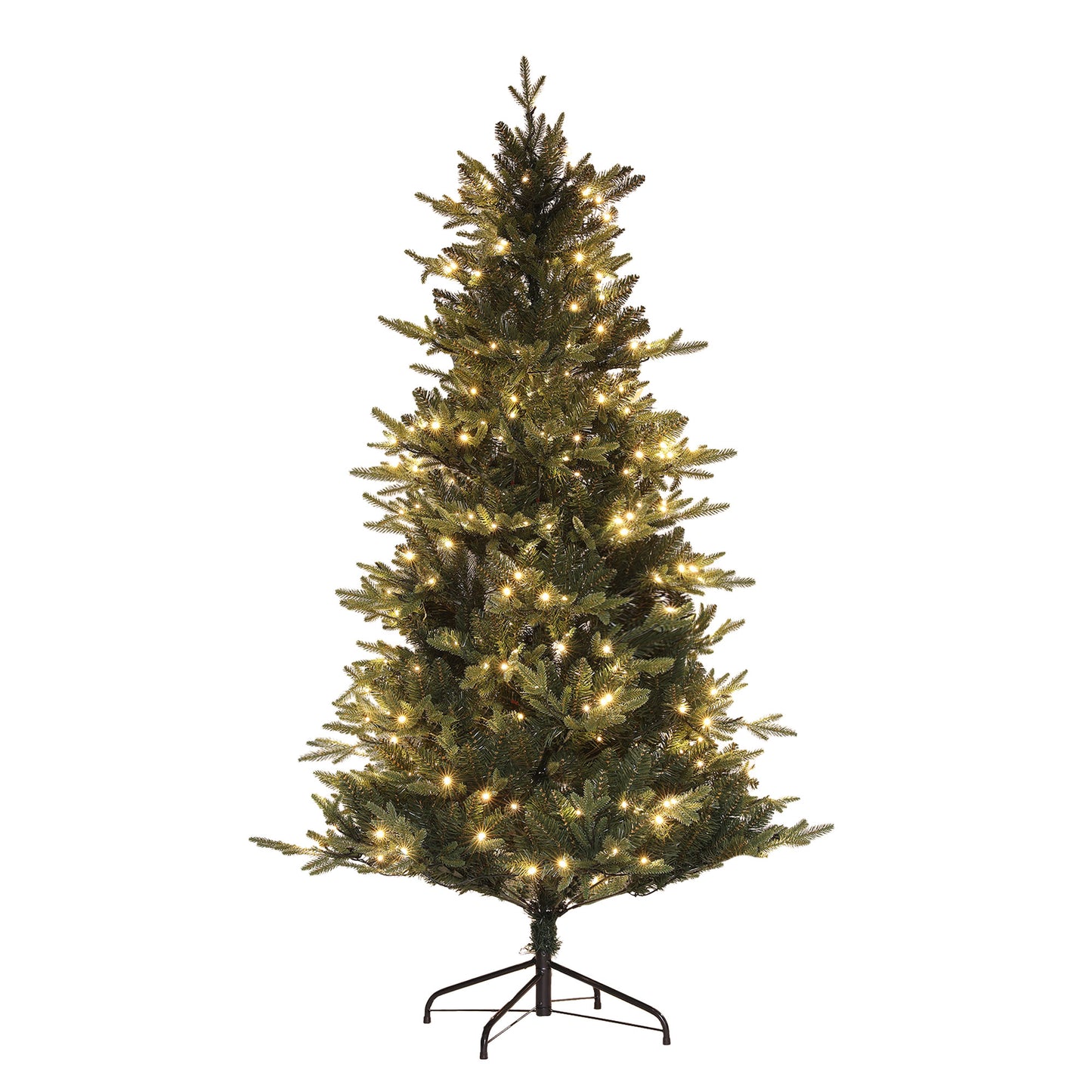 Árvore de Natal 180 cm Árvore de Natal Artificial com 350 Luzes LED 726 Ramos e Suporte de Aço Decoração de Natal para Sala de Estar Interior Ø114x180 cm Verde