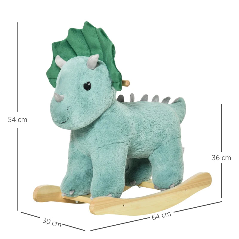 Cavalo de Baloiço infantil de Tecido Suave e Música - El Dinosa