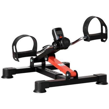 HOMCOM Mini Bicicleta Estática de Exercícios Mini Bicicleta Estática com Altura e Comprimento Ajustáveis Tela LCD Máquina de Pedalar de Mãos e Pernas 33-43x40x24,5-34,5 cm Preto