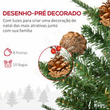 HOMCOM Conjunto de 2 Árvores de Natal Artificial 90cm com Vaso Ignífugo com 110 Ramos 70 Bagas 8 Pinhas e Folhas de PVC Decoração de Natal para Interiores Verde