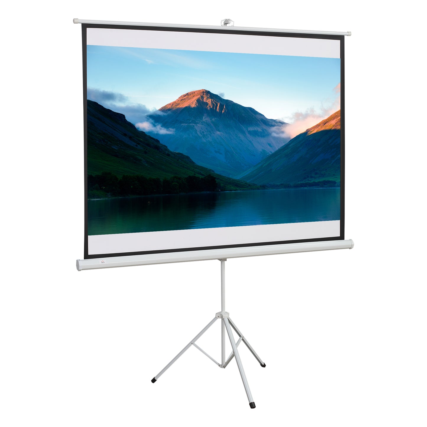 HOMCOM Tela de Projeção Dobrável 84 Polegadas Tela de Projeção Formato 4:3 com Altura Ajustável para Cinema em Casa Apresentações 180x203 cm Branco