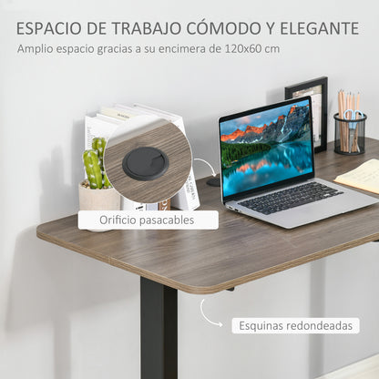 Vinsetto Secretária elétrica de pé Mesa ajustável em altura para escritório com 4 teclas de memória automática inteligente 120x60x72-116 cm moldura preto