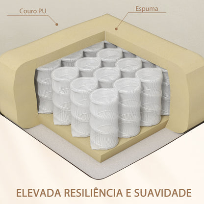 Poltrona de Massagens Reclinável com Controle Remoto, 2 Zonas de Massagem, 8 Programas e 5 Níveis de Intensidade - Estofado em PU Creme