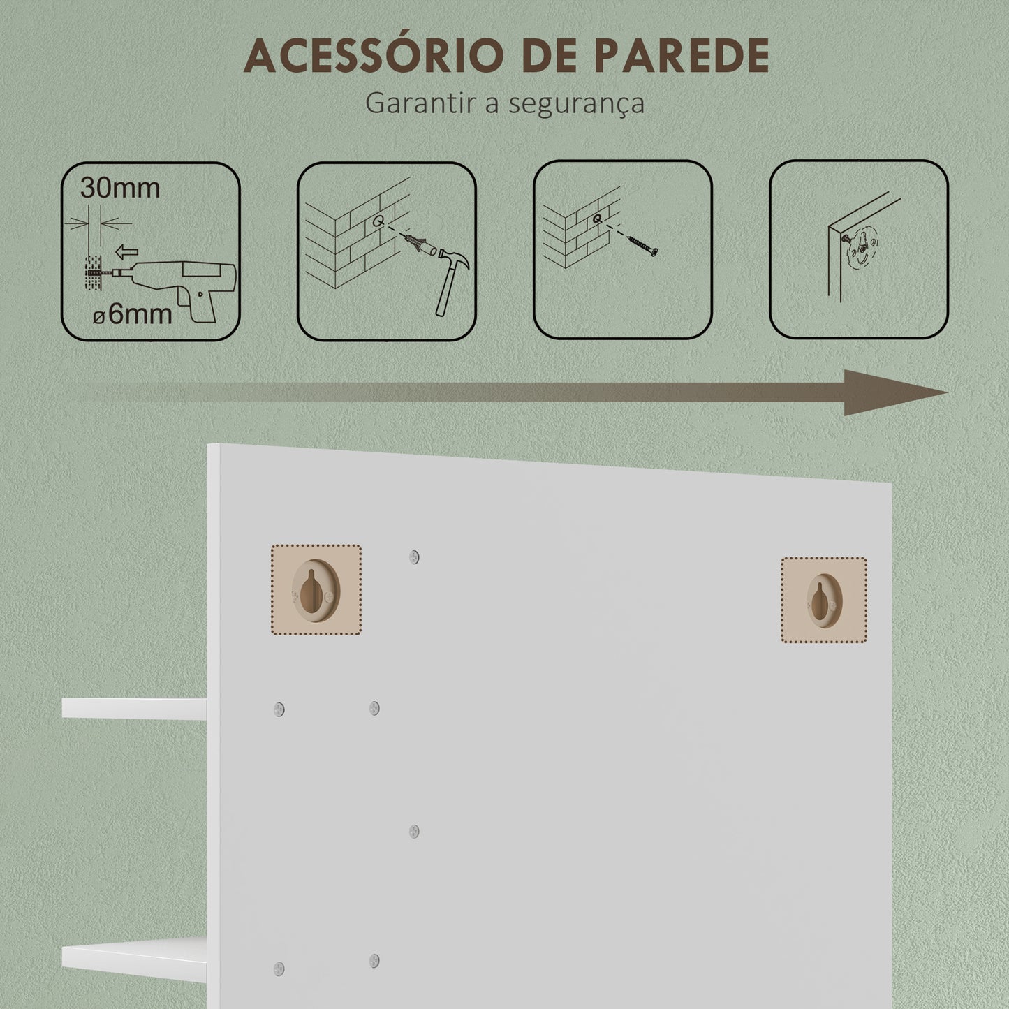 HOMCOM Espelho de Casa de Banho Espelho de Parede Moderno e Retangular com 4 Prateleiras de Armazenamento para Maquilhagem Vestuário 45x15x58,5 cm Branco