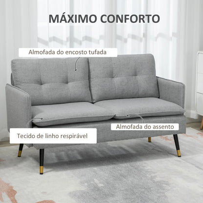 Sofá Caria de 2 Lugares - Cinzento - Design Moderno