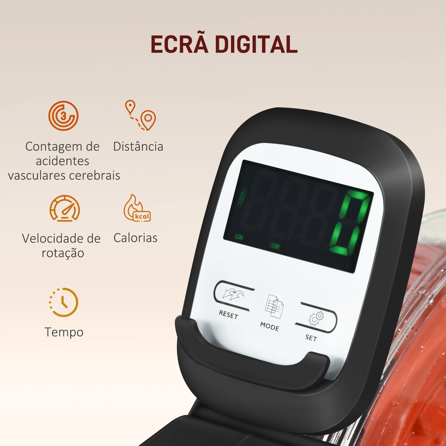 Máquina de Remo com 6 Níveis de Resistência Máquina de Remo para Casa Dobrável com Ecrã LCD Rodas Máquina de Remar para Treino em Ginásio Preto