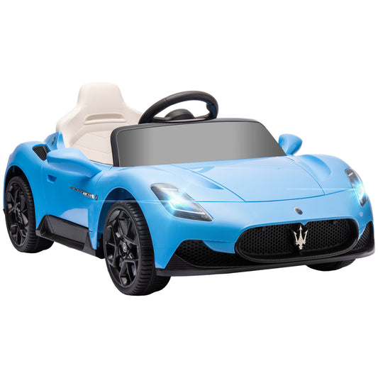 AIYAPLAY Carro Elétrico para Crianças acima de 3 Anos com Licença Maserati MC20 Carro Elétrico Infantil com Bateria 12V Controlo Remoto Farois Buzina e Música 105x65,5x42 cm Azul