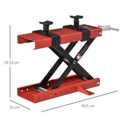 DURHAND Plataforma Elevadora para Motocicletas com Altura Ajustável de 19-53cm Carga Máxima 500kg para Estacionar ou Reparar Oficina Garagem Preto e Vermelho