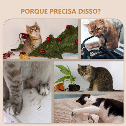 PawHut Prateiras de Parede para Gatos de 4 Peças Arranhador de Parede para Gatos com Postes de Sisal Plataforma de Salto e Bola de Brinquedo Bege