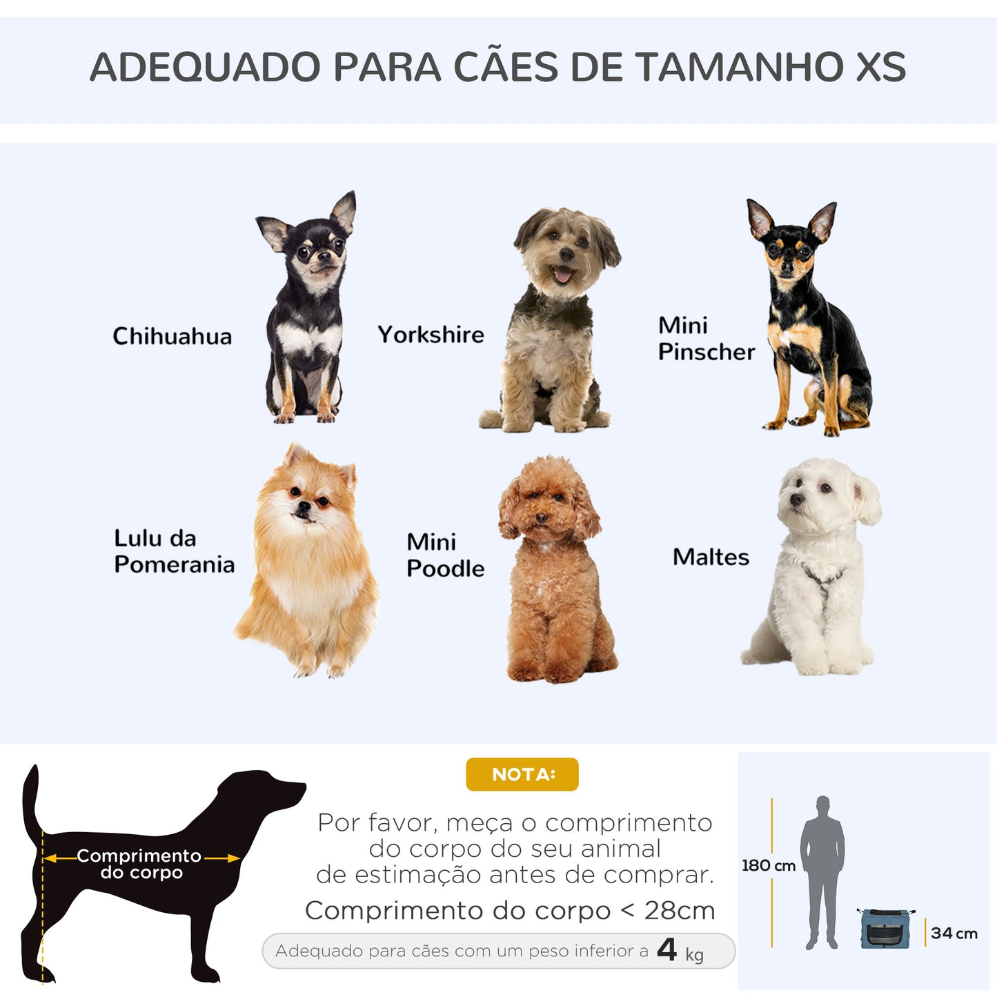 PawHut Transportadora para Cães e Gatos Bolsa Portátil e Dobrável para Animais de Estimação Transportadora com 3 Portas e Almofada Suave 48,5x34x34 cm Azul