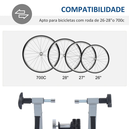 HOMCOM Rolo de Treinamento Magnético para Bicicleta Ciclotreinador Dobrável 54,4x 47,2,x39,1cm Prata e Preto