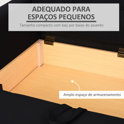 Sofá Cama Oslo com Armazenamento - Cor Cinza Carvão - 152x101x81cm / 132x198x35cm - Design Moderno