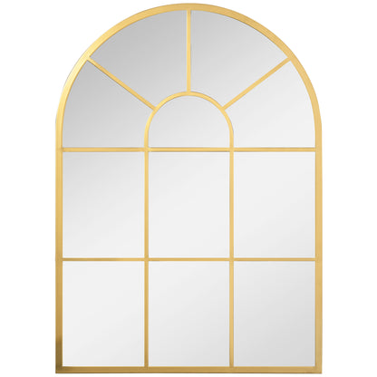 HOMCOM Espelho Decorativo de Parede 50x70cm Espelho de Metal para Sala de Jantar Dormitório Entrada Estilo Moderno Dourado