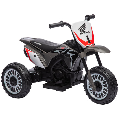 HOMCOM Mota Elétrica com Licença Honda CRF450RL para Crianças acima de 18 Meses Mota de Bateria 6V com Velocidade 3km/h Buzina e Som de Arranque Carga Máxima 25 kg 71x40,5x43,5 cm Cinza