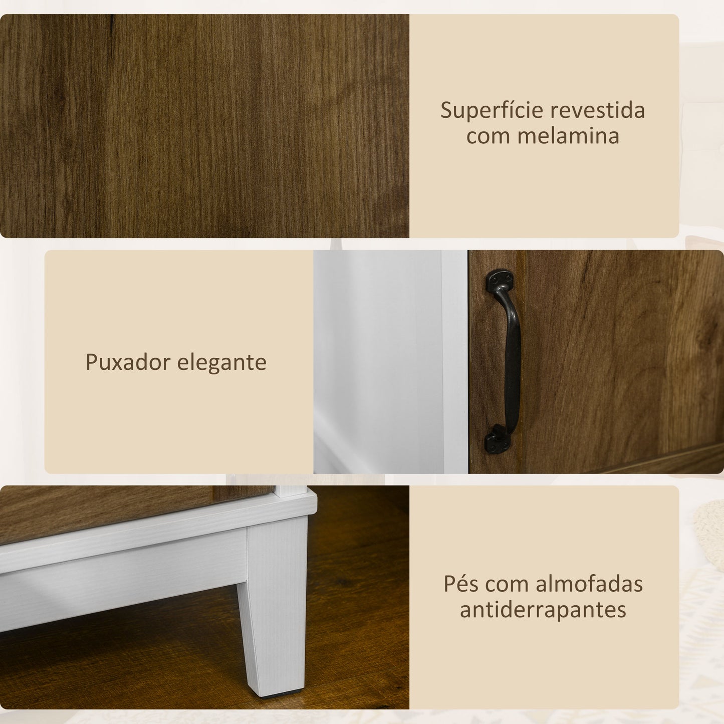 HOMCOM Mesa de Cabeceira com Porta e Prateleira de Armazenamento Mesa Auxiliar para Sala de Estar Escritório Dormitório 38,5x35x59,7 cm Branco e Madeira