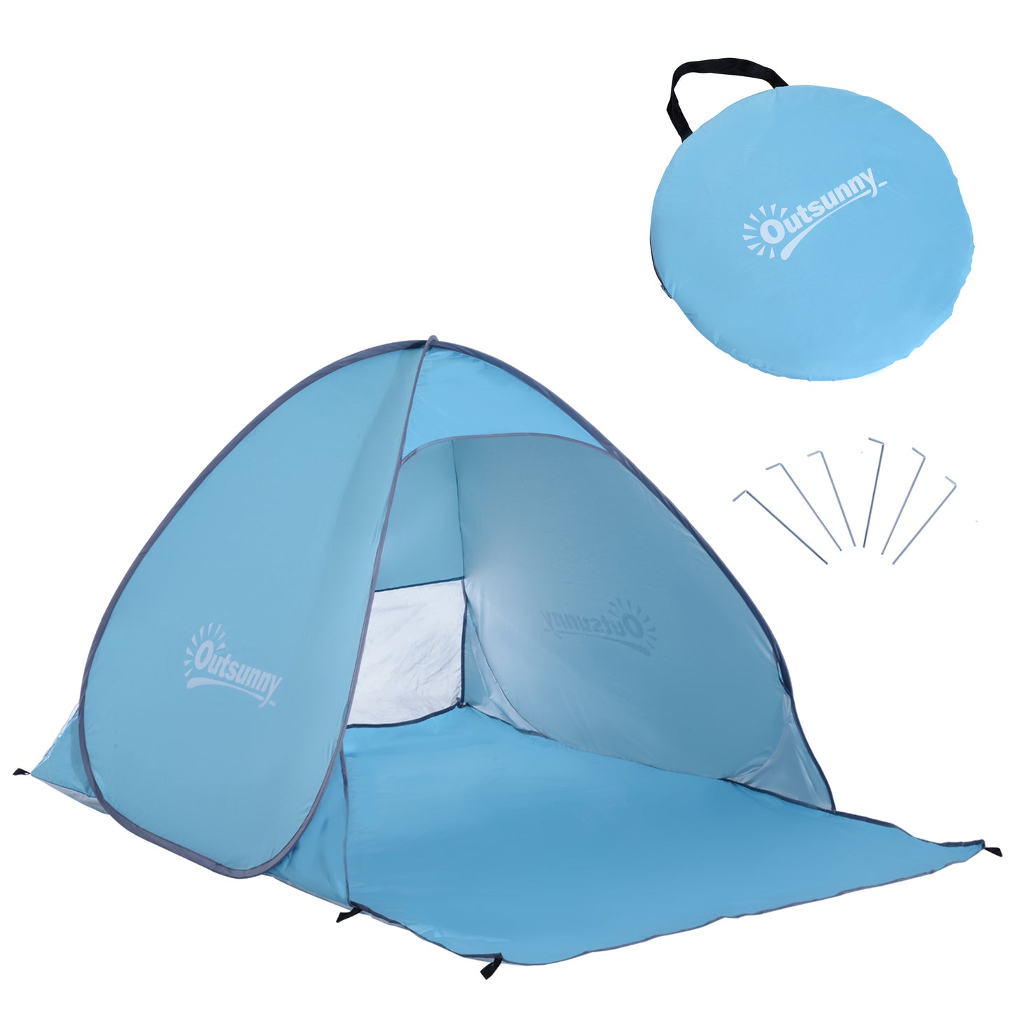 Outsunny Tenda Pop-up Instantâneo e Portátil com Janelas Protetoras para Piquenique, Praia e Camping com Proteção UV Azul