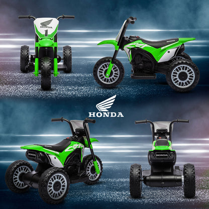 HOMCOM Mota Elétrica com Licença Honda CRF450RL para Crianças acima de 18 Meses Mota de Bateria 6V com Velocidade 3km/h Buzina e Som de Arranque Carga Máxima 25 kg 71x40,5x43,5 cm Verde