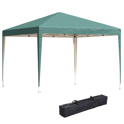 Outsunny Tenda Dobrável 295x295x255 cm com Bolsa de Transporte Altura Ajustável Anti-UV e Impermeável para Terraço Pátio e Praia Verde