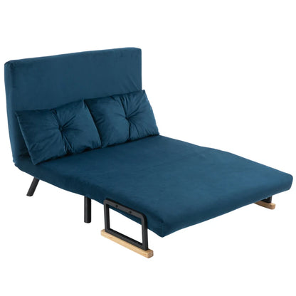 Sofá Cama Lopez com Encosto Ajustável - Azul Marinho - Design Moderno