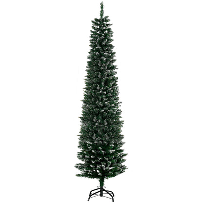 HOMCOM Árvore de Natal Artificial Altura 190 cm com 570 Ramos de PVC Ignífugos Base Dobrável e Suporte Metálico Decoração de Natal para Interiores Ø53x190 cm Verde