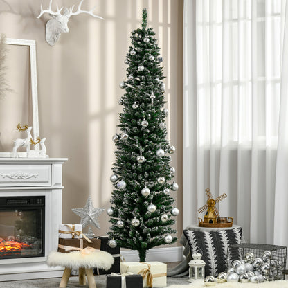 HOMCOM Árvore de Natal Artificial Altura 190 cm com 570 Ramos de PVC Ignífugos Base Dobrável e Suporte Metálico Decoração de Natal para Interiores Ø53x190 cm Verde