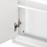 HOMCOM Armário de Casa de Banho com Espelho Móvel Suspenso de Casa de Banho com Prateleira Interior Ajustável em 3 Níveis e 2 Portas 48x14,5x45 cm Branco