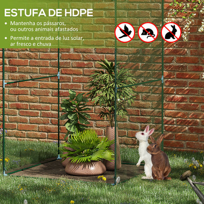 Outsunny Estufa para Cultivo Estufa para Plantas com Porta Enrolável e Estrutura de Aço para Jardim Varanda Pátio 120x120x180 cm Verde