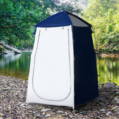 Outsunny Tenda de Duche Campismo Portátil UV+25 Tenda de Privacidade para Casa de Banho Trocador com Janela Bolso e Bolsa de Transporte 123x121x98cm Azul