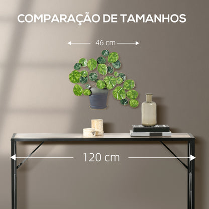 HOMCOM Decoração de Parede de Metal 3D com Vaso de Plantas 46x38cm Arte de Parede Decoração de Parede Metálica para Sala de Estar Dormitório Escritório Verde e Preto