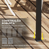 Outsunny Pérgola de Jardim 3x3 m Pérgola para Exterior com Teto e Paredes Laterais Retráteis Estrutura Metálica Impermeável para Terraço Pátio Bege