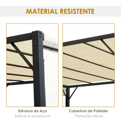 Pérgola de Jardim com Teto Retrátil e Parede Lateral Versátil - 3x3m