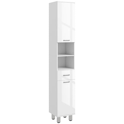 Armário Alto Damise de Casa de Banho de 180cm - Branco - Design Moderno