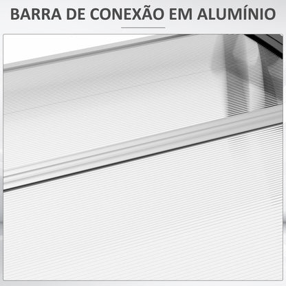 Outsunny Marquise de Proteção 122x89 cm para Portas e Janelas Contra Sol e Chuva Telhado de Proteção com Desenho Moderno Transparente e Preto