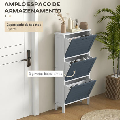 Sapateira Vertical Vergu com 3 Compartimentos - Design Nórdico