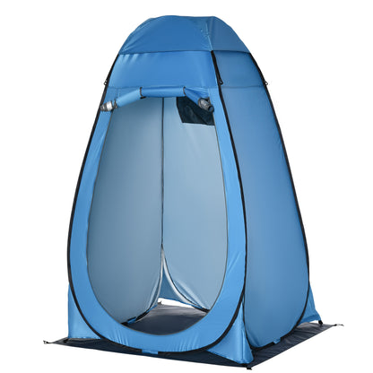 Outsunny Tenda de Duche Tenda de Privacidade Portátil com 1 Gancho Bolso Bolsa de Transporte e UV20+ para Duche Trocador Sanita 126x124x189 cm Azul