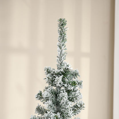 Árvore de Natal 180 cm Árvore de Natal Artificial Nevado com 492 Ramos e Suporte de Metal Árvore de Natal para Sala de Estar Verde e Branco