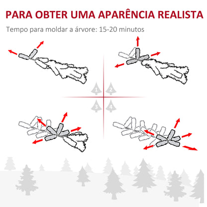 Árvore de Natal 180 cm Árvore de Natal Artificial Nevado com 492 Ramos e Suporte de Metal Árvore de Natal para Sala de Estar Verde e Branco