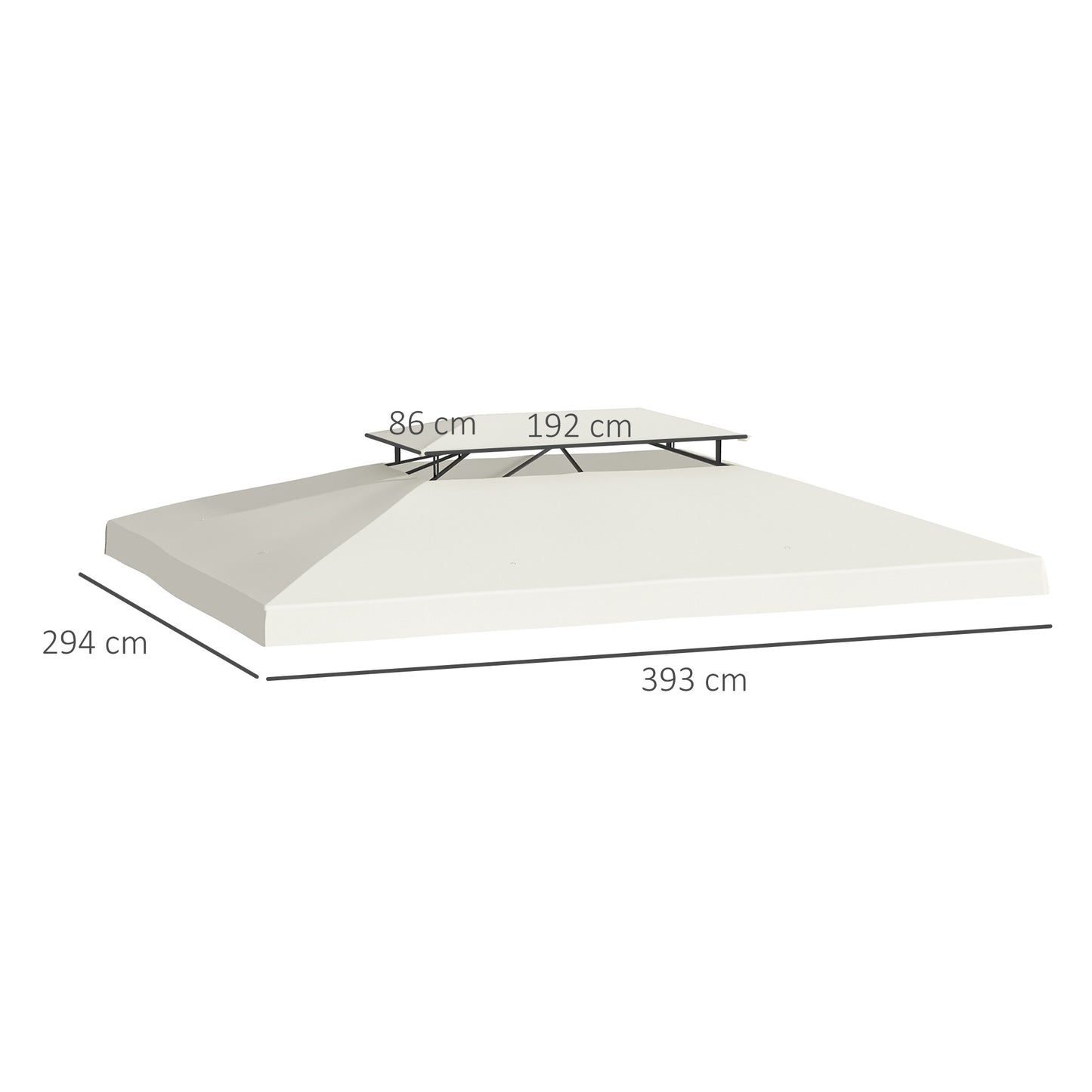 Outsunny Toldo de Substituição 4x3m para Pérgola de Jardim Cobertura de Substituição para Pérgola de 2 Níveis Respirável com 8 Orifícios de Drenagem para Pátio Exterior Bege