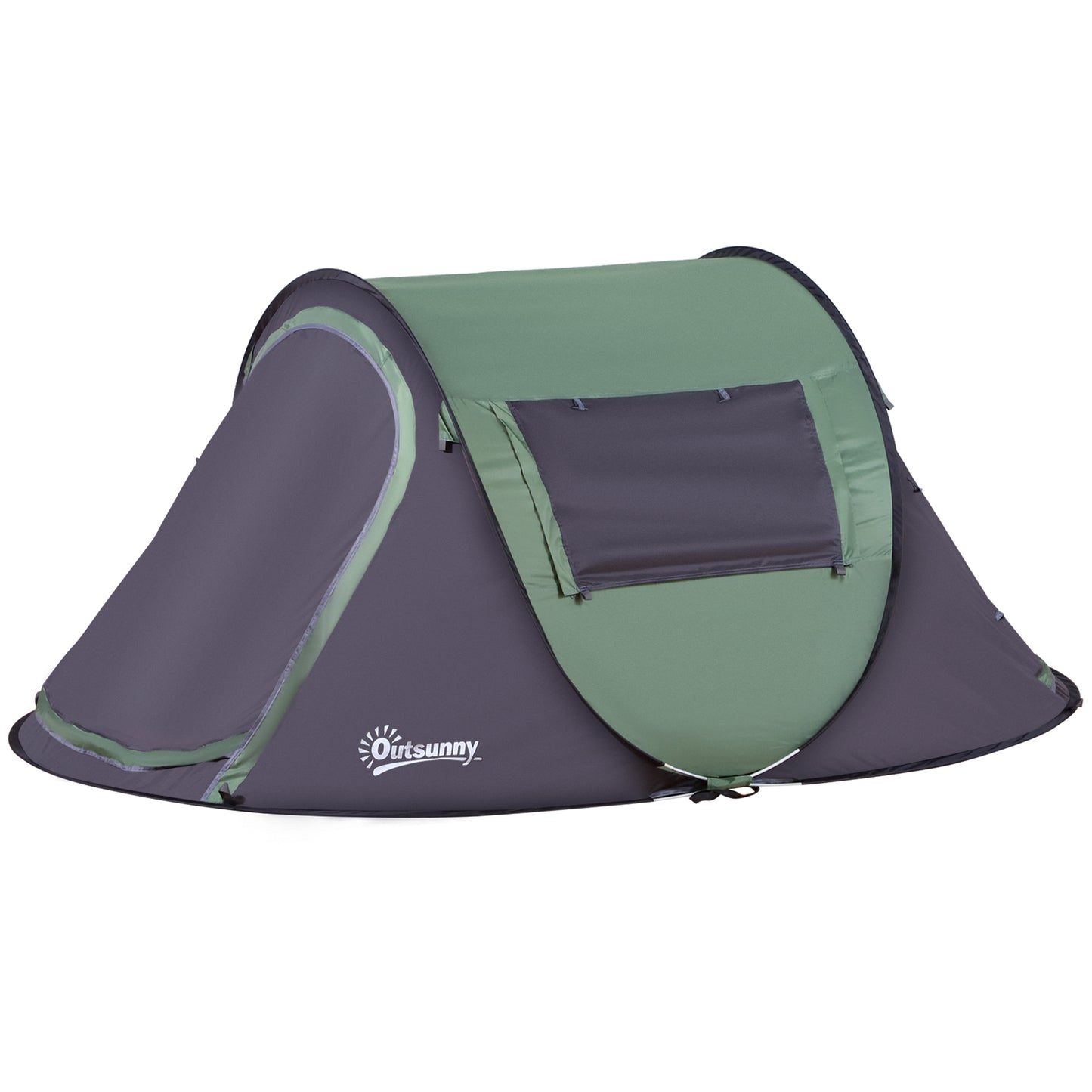 Outsunny Tenda de Campismo Pop-Up para 2 Pessoas Tenda de Campismo com Bolsa de Armazenamento Portátil 250x150x100 Verde e Preto