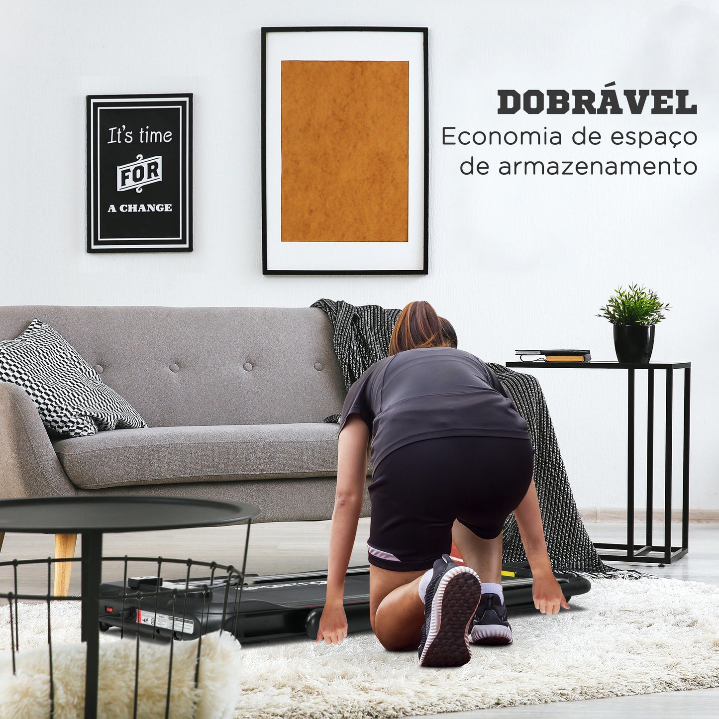 SPORTNOW Passadeira Dobrável 2 em 1 Passadeira com Velocidade 12km/h Superfície de Corrida 36x105 cm Controlo Remoto Ecrã LED e Rodas para Ginásio em Casa 135x65x105 cm Preto