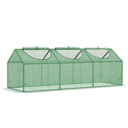 Outsunny Estufa 180x60x60cm Estufa de Jardim com 3 Janelas Enroláveis para Cultivo de Plantas Verduras Flores Verde