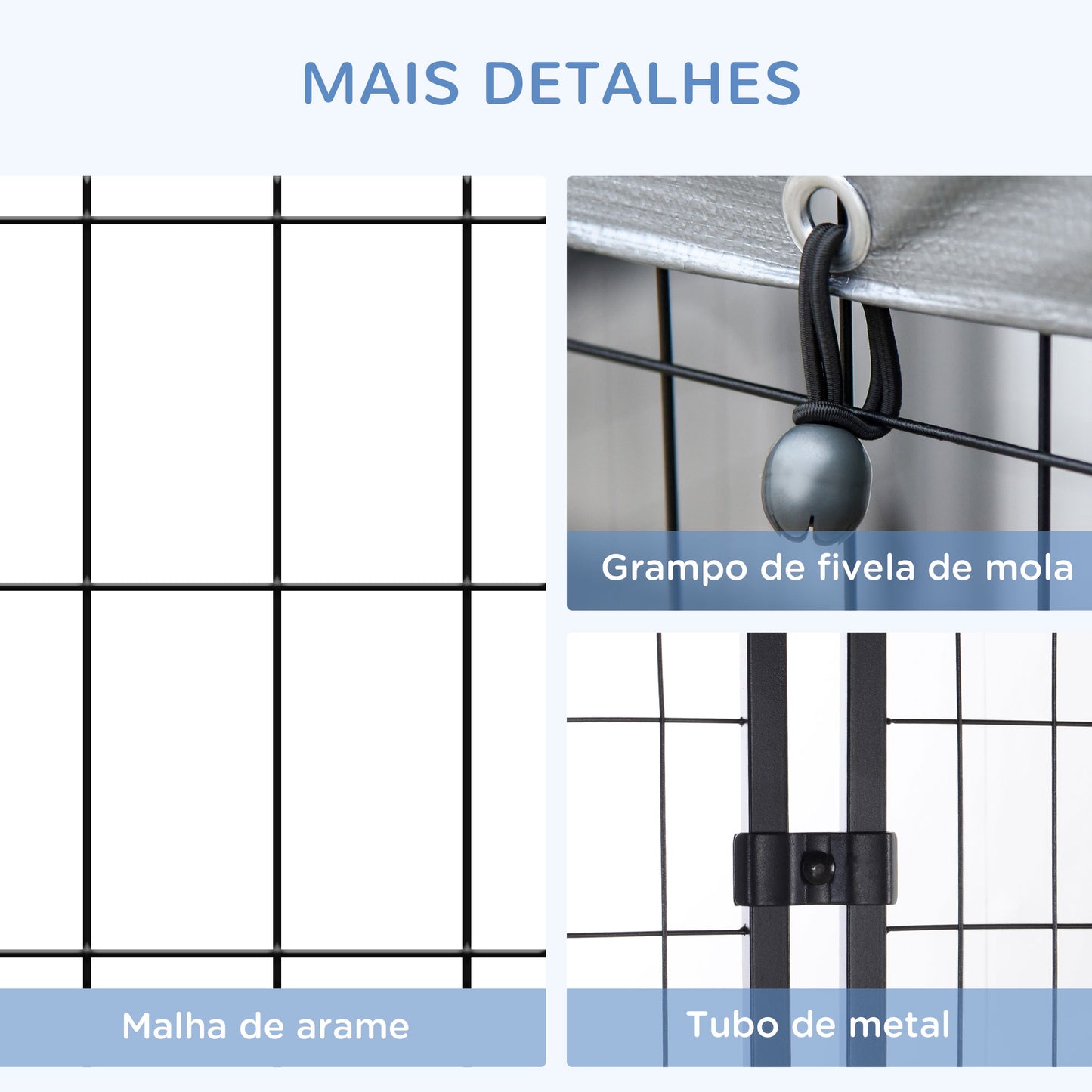 PawHut Parque para Animais de Estimação com Teto 120x120x138cm Canil para Cães com Malha de Metal e Porta com Fechadura para Jardim Pátio Preto e Prata