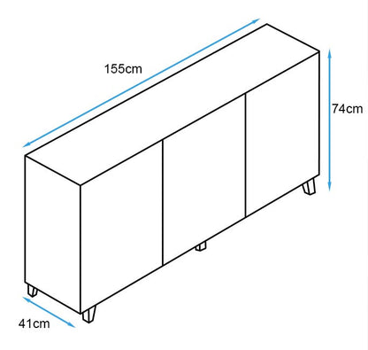 Aparador Viena de 155cm - Branco - Design Escandinavo