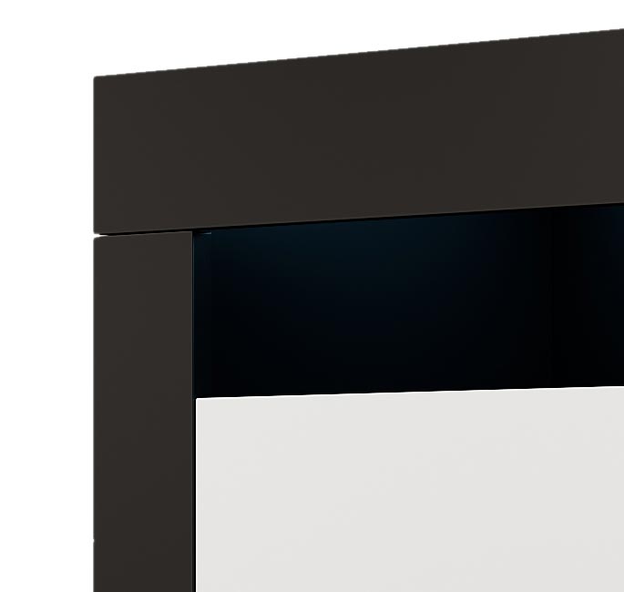 Aparador com Luz LED BELO - 155x91,5x37 cm - Preto/Branco Mate - Design Moderno