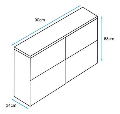 Aparador Zoe de 90cm - Branco Mate - Design Moderno