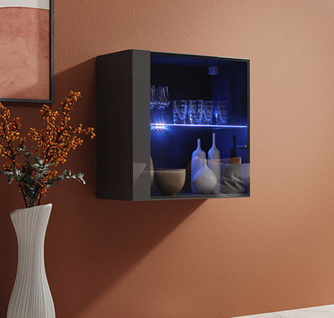 Mueble colgante modelo Baza LD 60x60 en color gris con LED